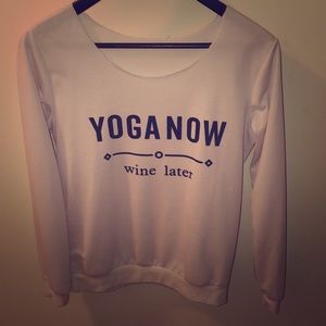 Yoga Now Wine Later Long Sleeve Tee